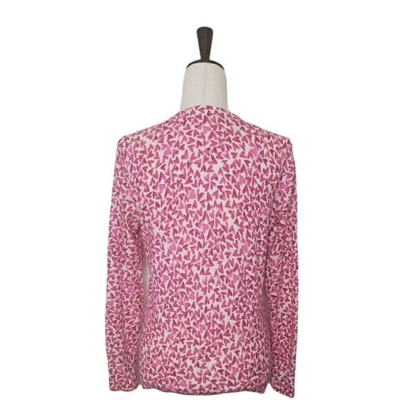 Foxcroft Pink Heart Button Down Lightweight Cardigan Size S - Picture 2 of 8